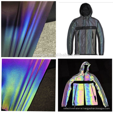 Rainbow reflective fabric for fashion clothing or jacket